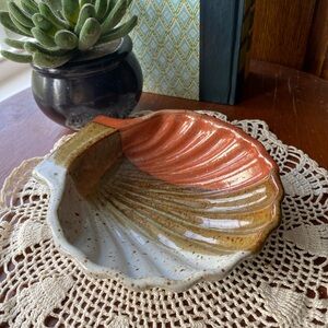 Studio Pottery Sea Shell Trinket Dish EUC